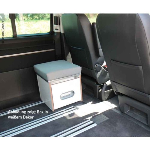 VW T6, VW T5 Porta Potti box anthracite including upholstery (light grey)