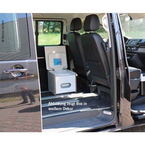 VW T6, VW T5 Porta Potti box anthracite including upholstery (light grey)