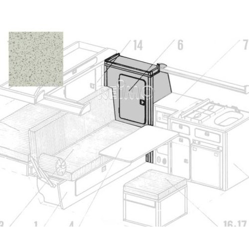 VW T3 side wardrobe Granitto laminate as kit