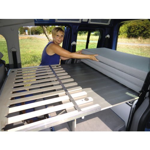 VW Caddy KR Active slatted frame bed with foam and removable covers