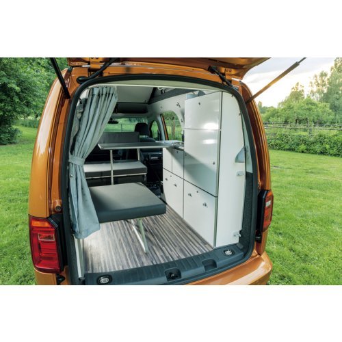 Caddy LR furniture line including coolbox, sink, AGM battery and electrical syst