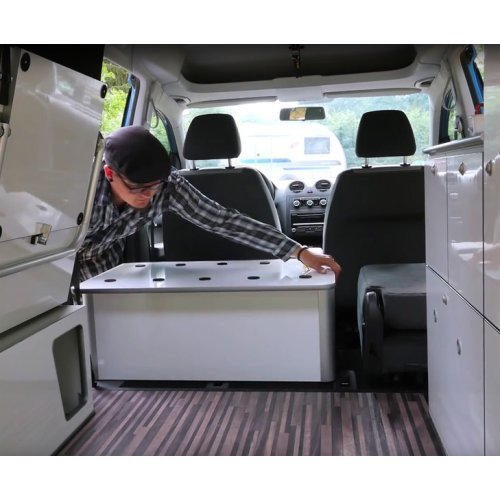 Caddy storage box for more holiday luggage and seat box when living