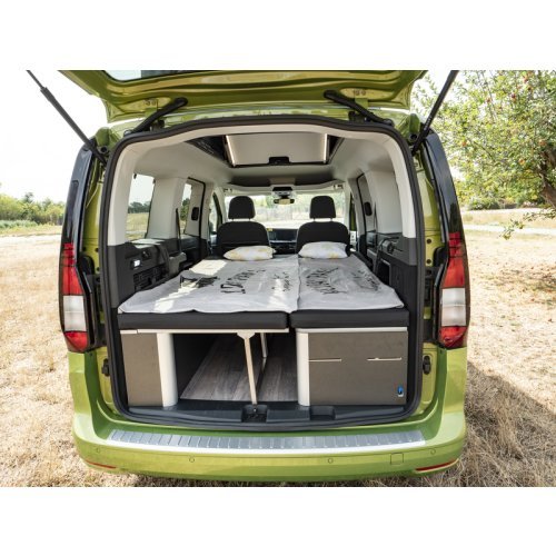 Bed with folding bench seat for VW Caddy LR (from 5/20) / Ford Connect LR (from 2023) - Weekender 2
