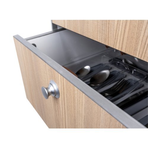 Kitchen block for Mercedes Sprinter - Black top - Apple / White