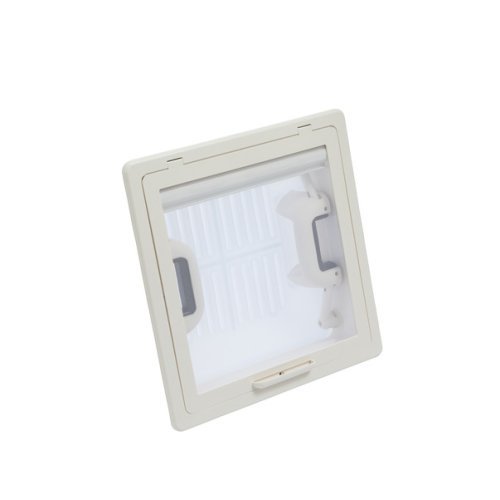 Roof hood with mosquito net 280 x 280 mm - frosted glass - interior frame Beige