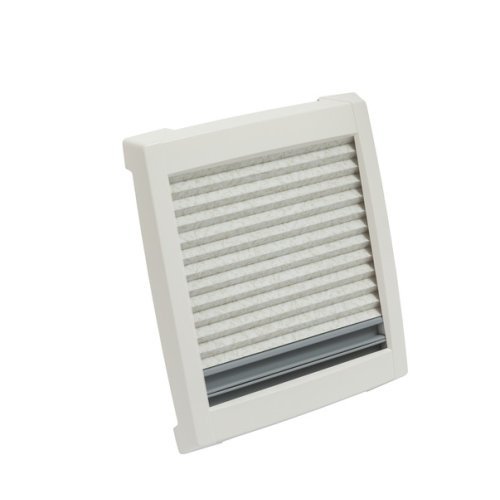 Roof hood with mosquito net 280 x 280 mm - frosted glass - interior frame Beige