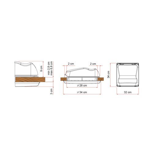 Roof light VENT 28 F with aerodynamic shape - White