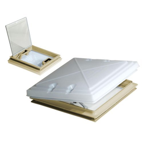 Roof light model 42 400 x 400 mm in frosted glass look with mosquito net - interior frame Beige