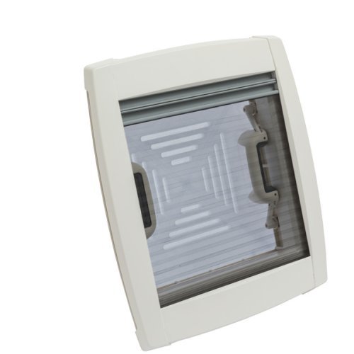 Roof hood 400 x 400 mm - frosted glass - With roller blind and mosquito net