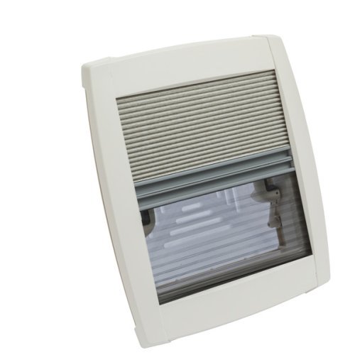 Roof hood 400 x 400 mm - frosted glass - With roller blind and mosquito net