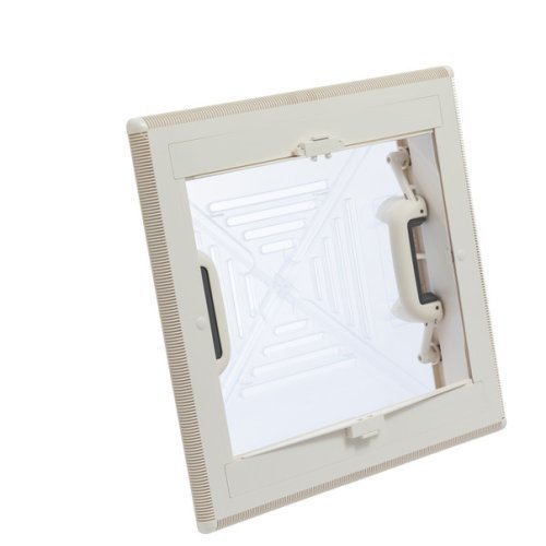 Roof hood 400 x 400 mm - frosted glass - With roller blind and mosquito net