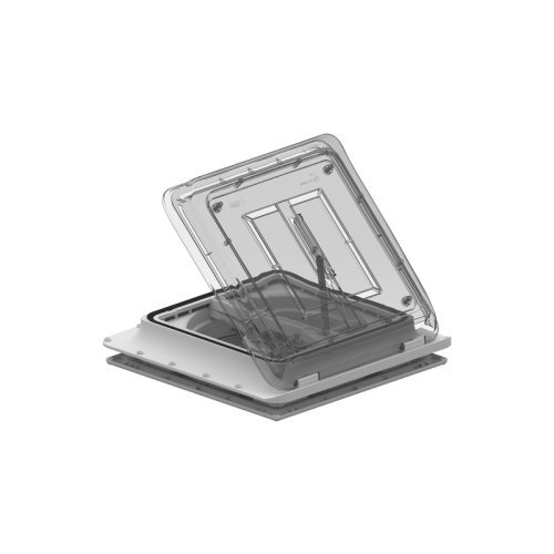 12 V crank roof hood Turbo-Vent Premium - 40 x 40 cm - Crystal hood