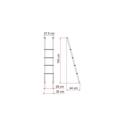 Indoor ladder Deluxe 4B - height 1575 mm
