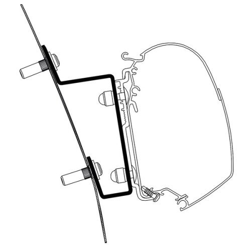 Adapter for Thule Omnistor awning 5200, Ford Transit H3 RHD from 2014