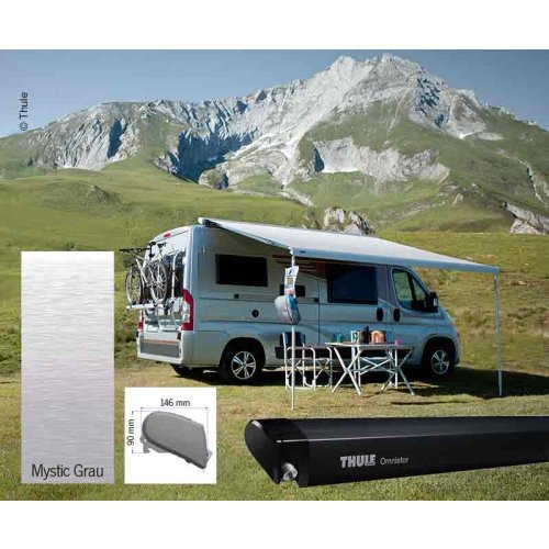 Awning set Omnistor 6300 - 4 m - Housing: Anthracite - Cloth color: Mystic Grey