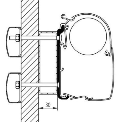 Awning adapter for Omnistor 5200, 8000, 4900 from 2010 for Eden/ Alegro