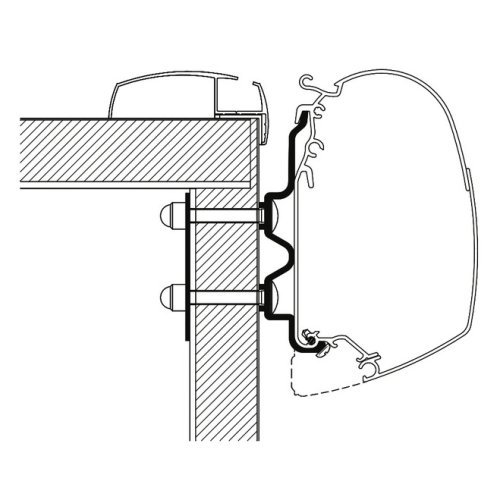 Awning adapter for Thule Omnistor TO5200 Hobby Optima Ontour