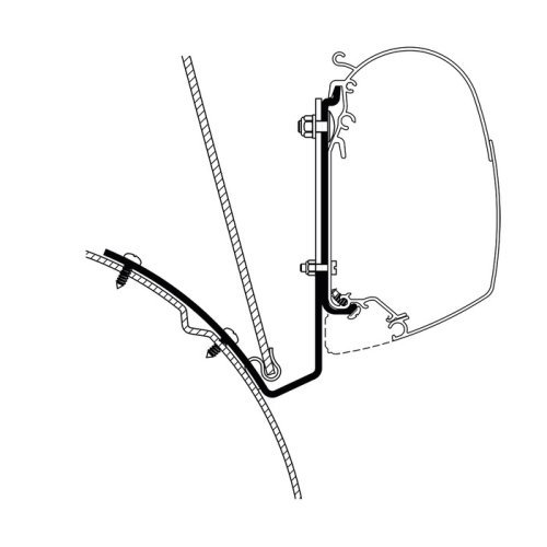 Adapter for Omnistor awning, sleeping roof VW T4