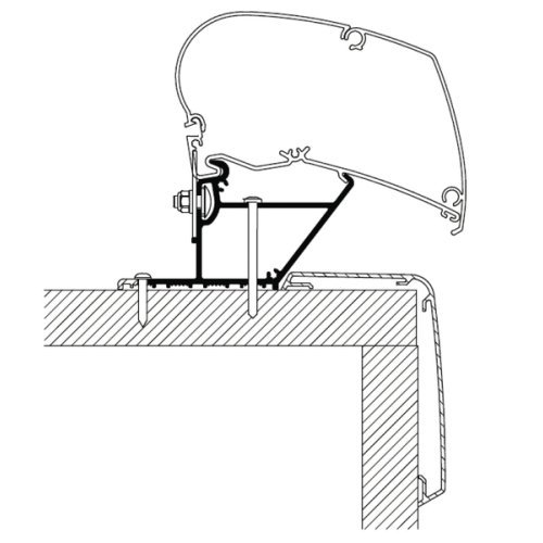 Roof mounting adapter for motorhomes and caravans, Rapido