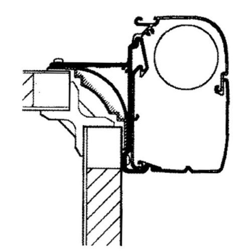 Omnistor awning adapter for Adria partly integrated