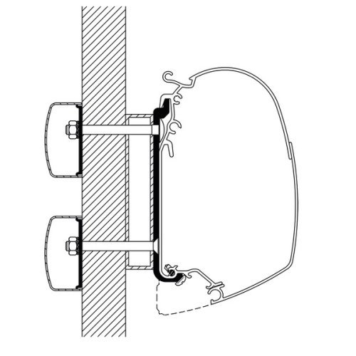 Awning fixing series 5 for Dethleffs Globebus 3,0m