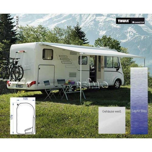 Awning Omnistor 8000 5m Sapphire Blue Case White