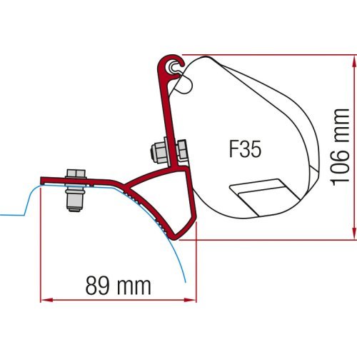 Fiamma awning adapter for awning F35 Pro, Trafic.Vivaro as of 2015