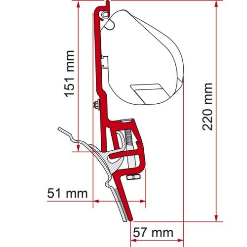 Adapter for Reimo Multirail T4 or Brandrup gutter
