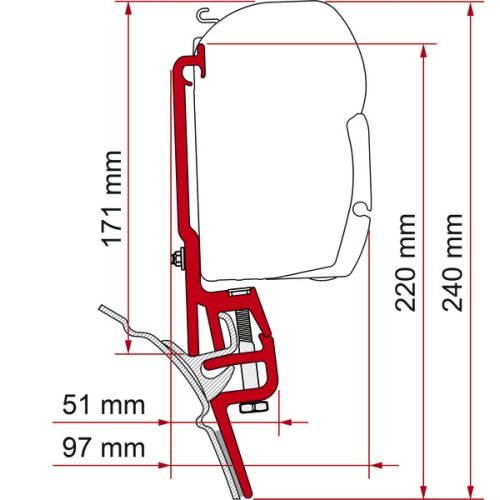 Adapter for Reimo Multirail T4 or Brandrup gutter