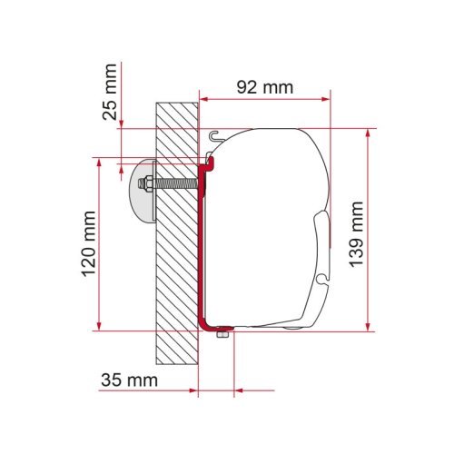 Awning wall adapter kit F45