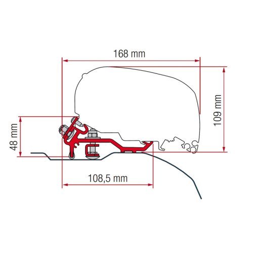 Sealing profile set 400 cm for Fiamma F80S - Fiat Ducato