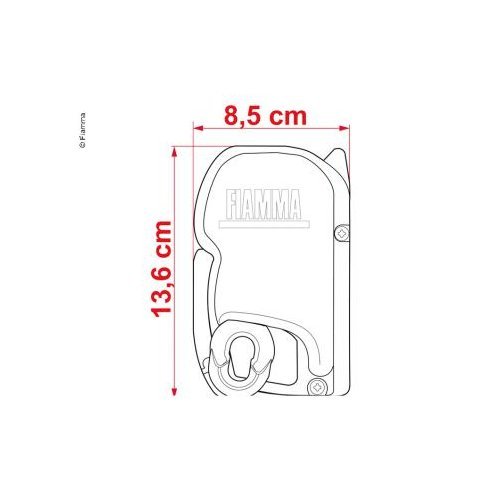 Awning F45S - Length: 3.75 m - Cloth color: Royal Grey - Housing: Deep black