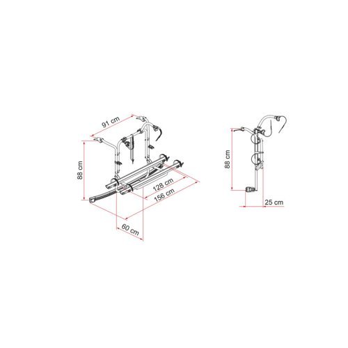 Tail rack Carry Bike Ford Transit Custom Black