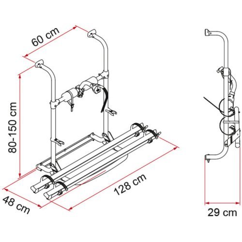 Bicycle carrier for motorhomes for 2 bicycles