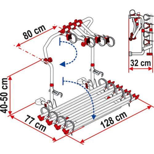Aluminium rear carrier Carry Bike Pro for 2 wheels, f. Laika
