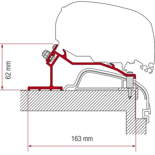 Adapter awning F65L or F80S for Hobby Caravan from 2012 Premium &amp; Ontour
