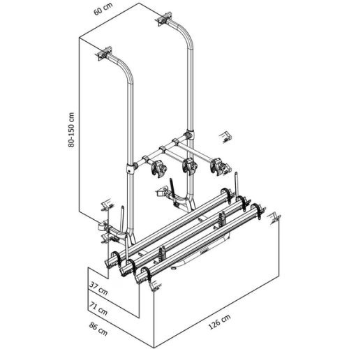 Bicycle carrier Esse4 CD - Mounting for Carado, Sunlight, Dethleffs