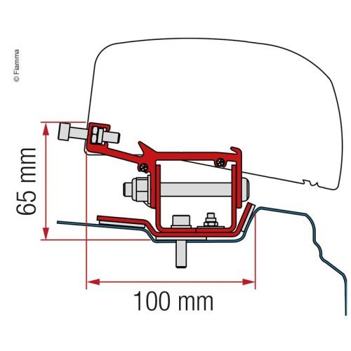 Adapter for roof awning F40van Renault Trafic long wheelbase from 2014