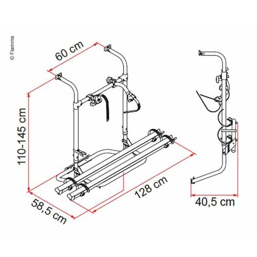 Caravan rear carrier Simple Plus 200 for 2 wheels, max. load 35kg