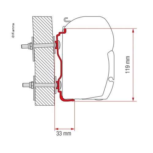 Awning adapter Hymer from 2016 F45 450cm