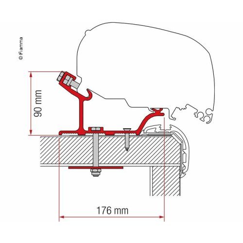 Adapter awning F65L and F80S for Kit Carthago Malibu 450 cm