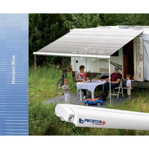Awning Prostor 600* 3,75m, case white, cloth horizon blue