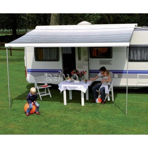 Awning Prostor 600*3,75m case silver, cloth Horizon blue