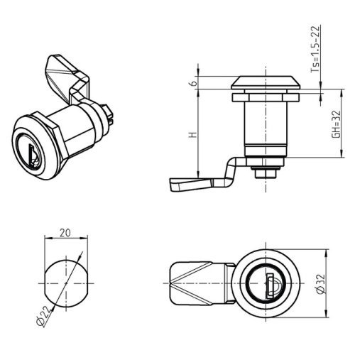 Ratchet for plug-in cylinder