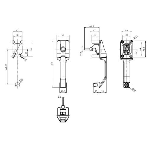 Cyliner outside handle right