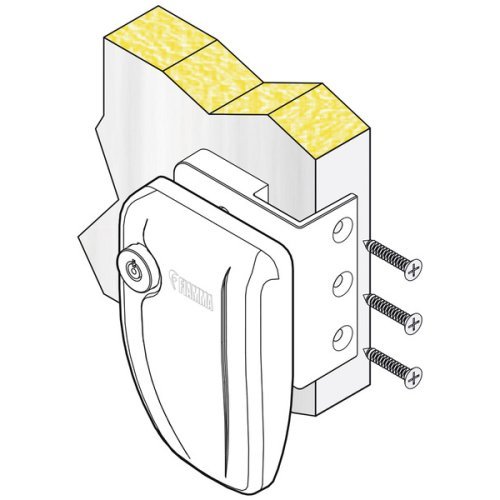 Door lock outside Safe Door Frame white