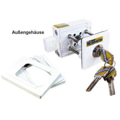 Door security surface-mounted additional lock keyed alike - set of 3