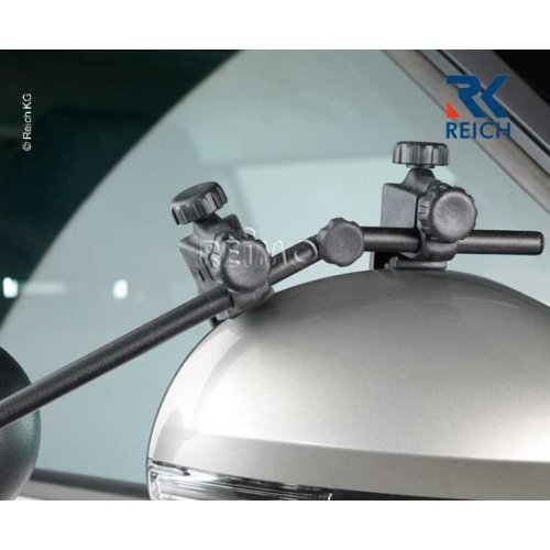Caravan mirror, clip on mirror, with flat glass