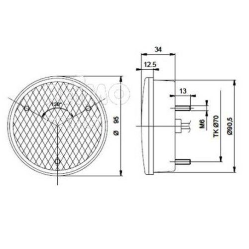 LED fog closure 12V, 4W IP67 500 mm cable clear