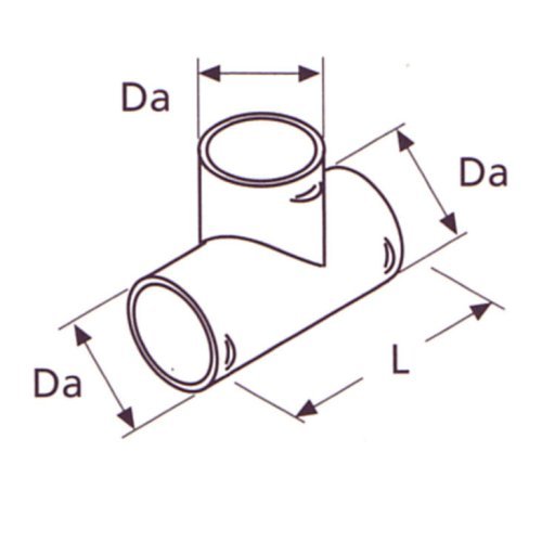 T-piece for pipe connection 90mm